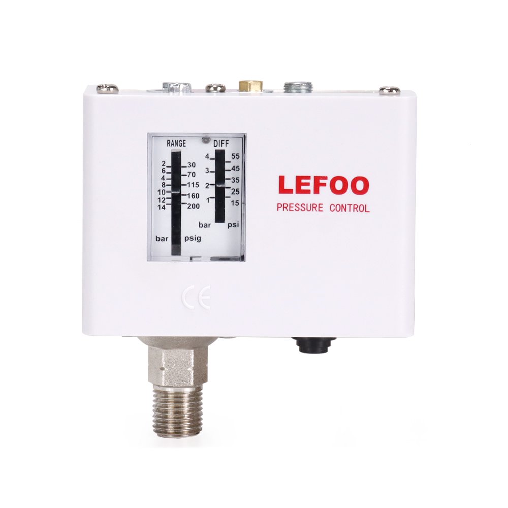 LEFOO LF55 Pressure Controller Manual Reset Differential Air Compressor Water Pump Automatic Control Pressure Switch -20~+110