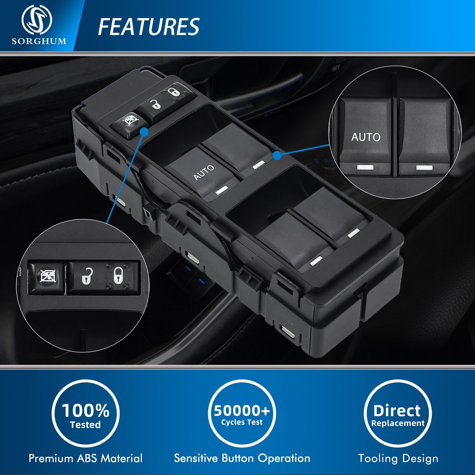 Sorghum 04602780AA 56040691AB V7700001AA V7700001AB Automotive Parts Car Master Power Window Switch for Dodge Dakota 2005 2011