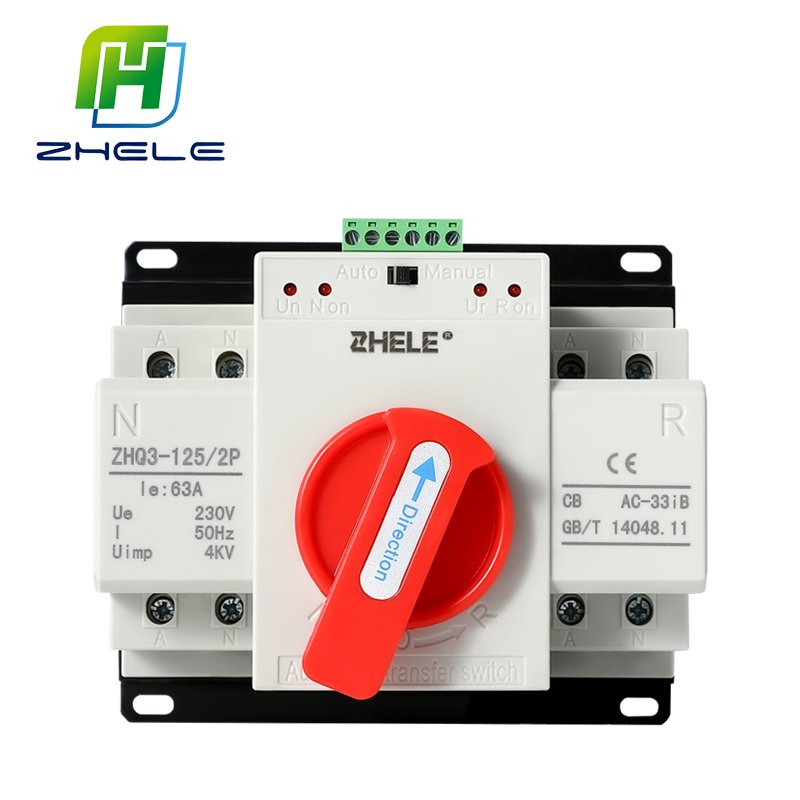 Single Phase Power Changeover AC Switches Generator Changeover Switch 63 100 125 Amps ATS Automatic Transfer Switch