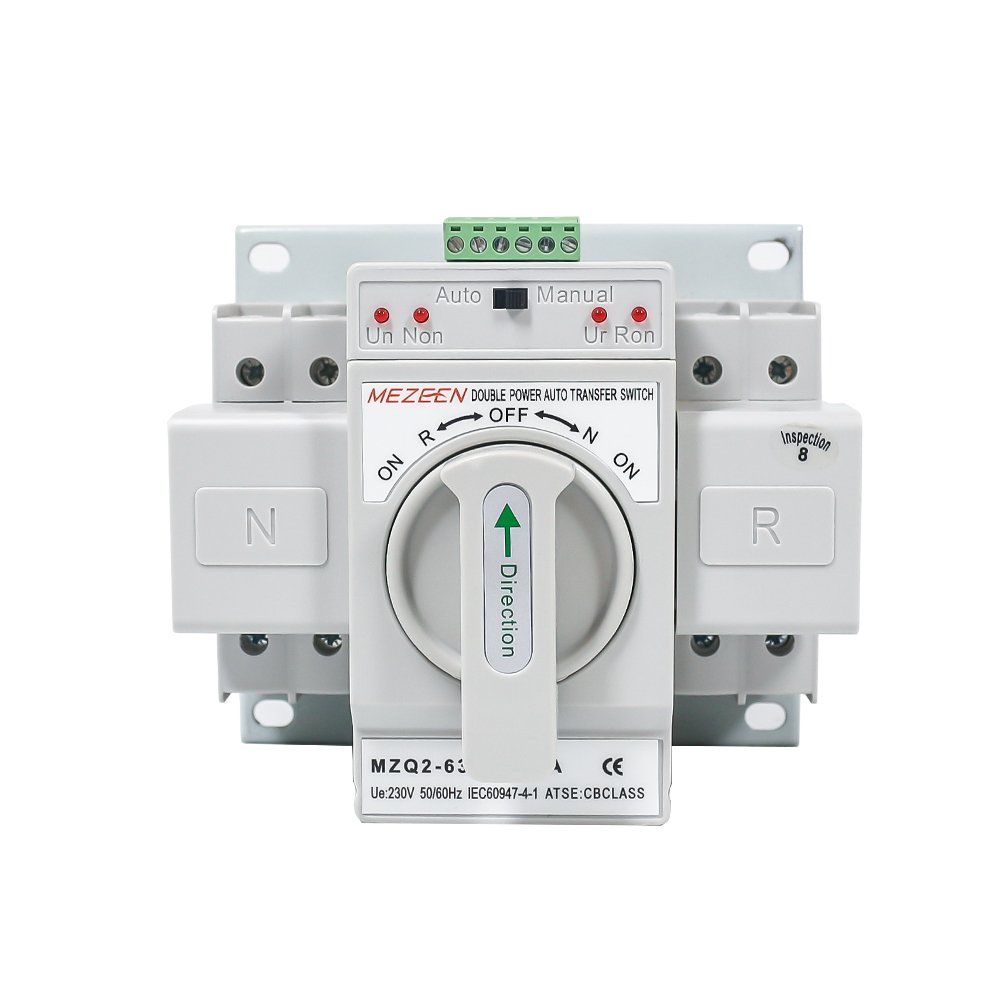 MEZEEN Electric Automatic Transfer Switching ATS Single Phase AC110/230V Auto Manual Transfer Switch for Generator