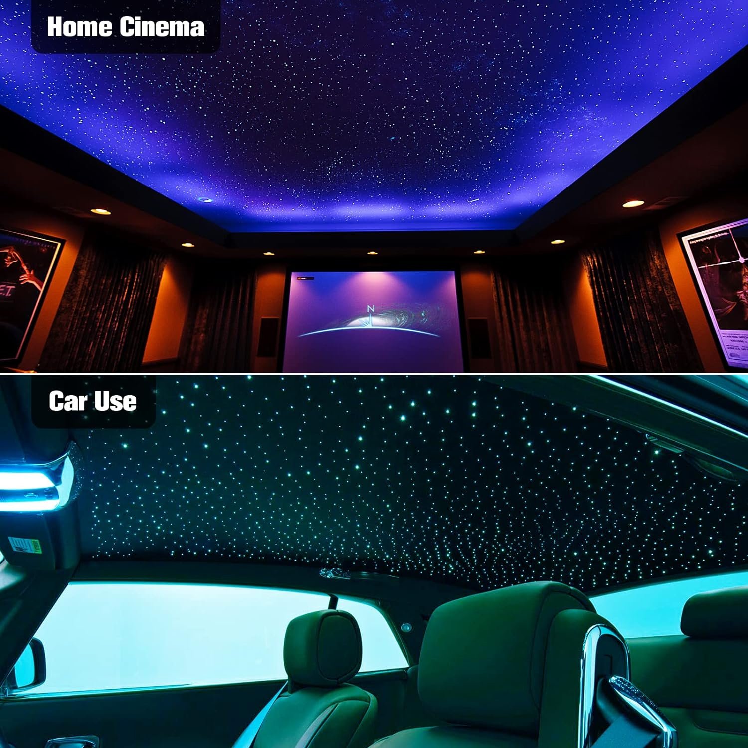 16W Fiber Optic Lights Star Ceiling Light Kit APP Control for Car & Home 300pcs 0.75mm 2.5m/pcs