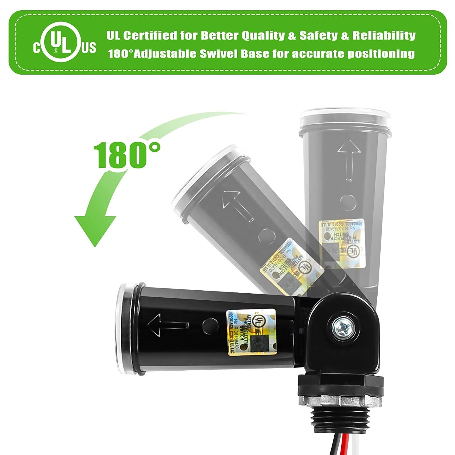 Dusk to Dawn Sensor, 120V 277V Photoelectric Switch, Waterproof Photocell Sensor