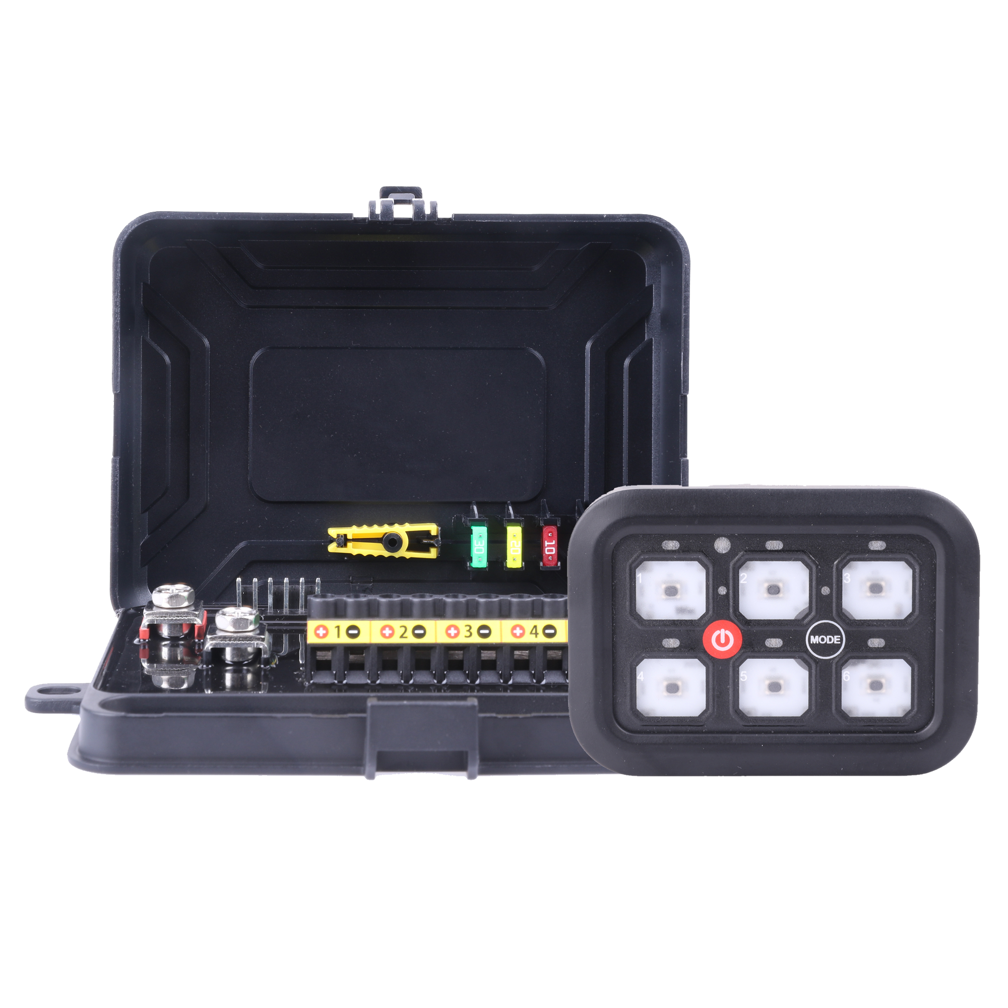 RGB 6 Gang Switch Panel 12V LED Auto Switches Automotive Light Control Box for UTV ATV Truck