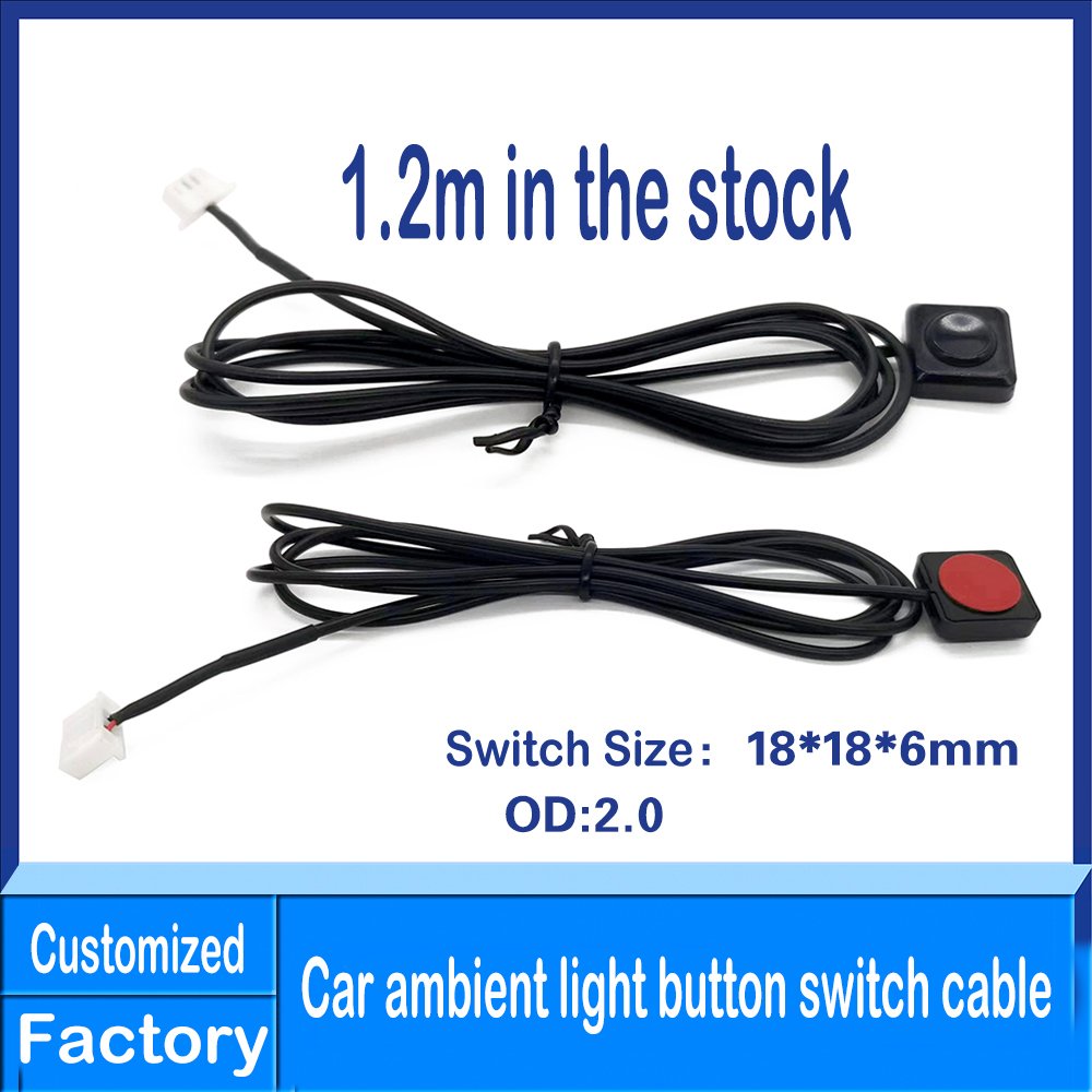 Car Ambient Light Button Switch Cable Single Double Button Programmable Membrane Key Switch Tact Switch For Car Led