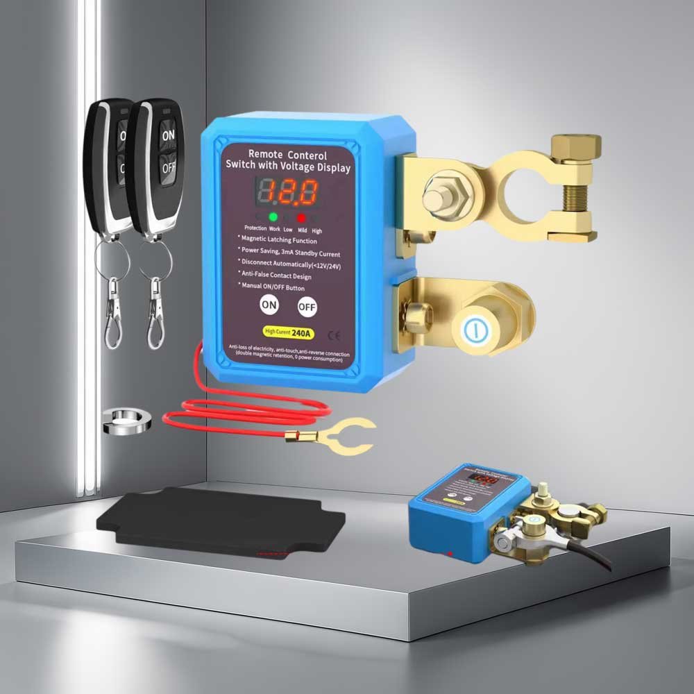 CLIPOL 12V 240A Remote Control Battery Disconnect Kill Switch Automatic Shut Relay for Autos Trucks Boats-Auto Switches