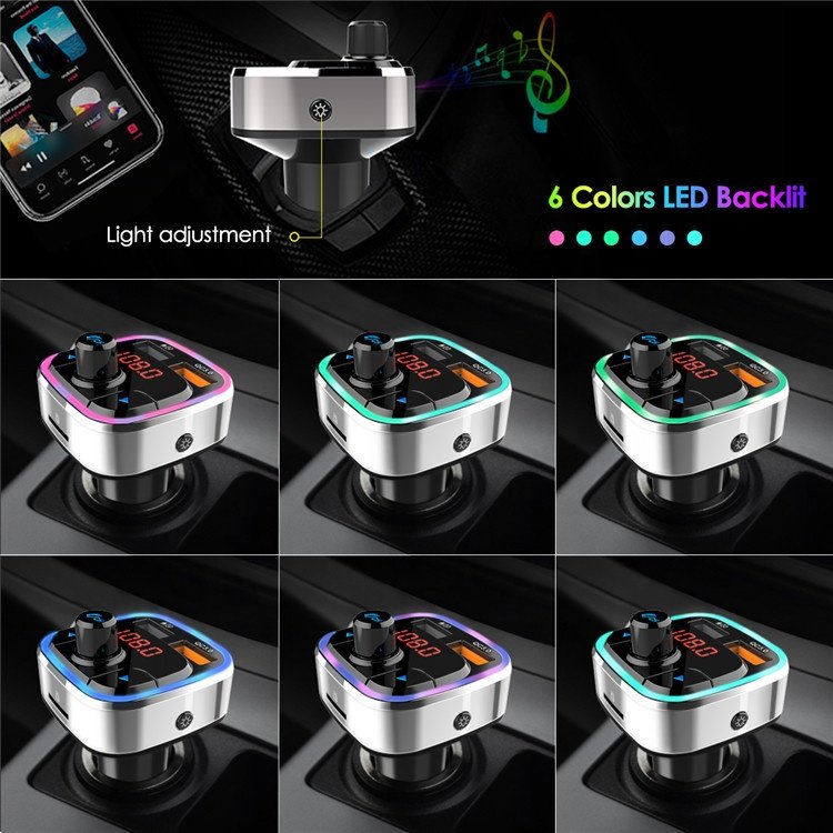 Siri Voice Assist Wireless Handsfree Kit Dual Usb QC 3.0 Quick Charge Audio Adapter BT 5.0 bluetooth Fm Transmitter for Car