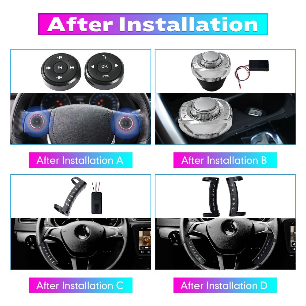 Universal Wireless Multi-Function Button Car GPS Navigation Radio Remote Control New Steering Wheel DVD Player Integration