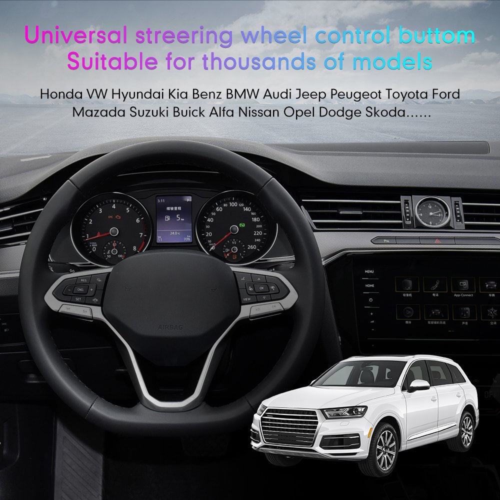 Universal Wireless Multi-Function Button Car GPS Navigation Radio Remote Control New Steering Wheel DVD Player Integration