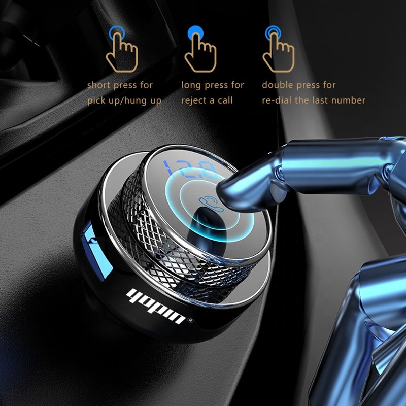Handsfree Call Car Kit Wireless Bluetooth FM Transmitter Radio Receiver Mp3 Audio Music Stereo Adapter Dual USB Port Car Charger