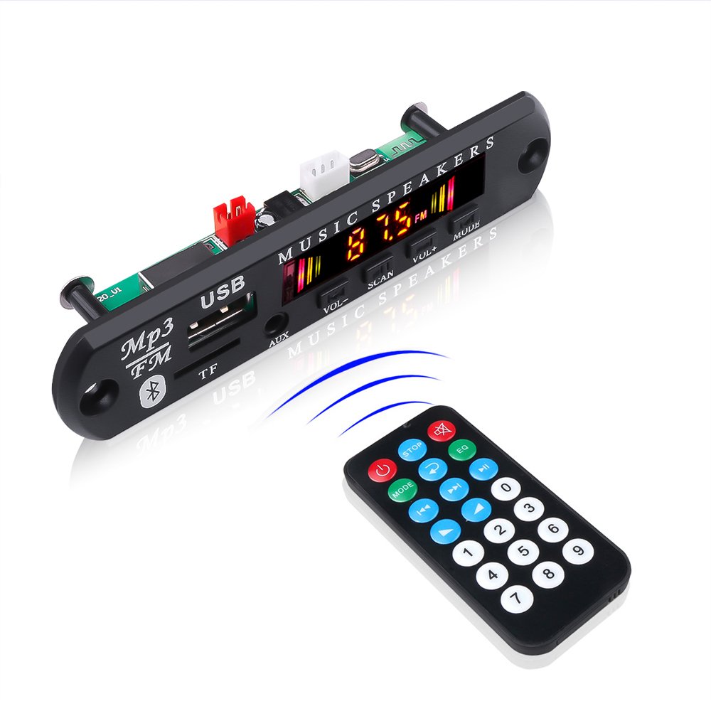 Bluetooth 5.0 Receiver Car Kit MP3 Player Decoder Board Color Screen FM Radio TF USB 3.5 Mm AUX Audio System for Iphone samsung