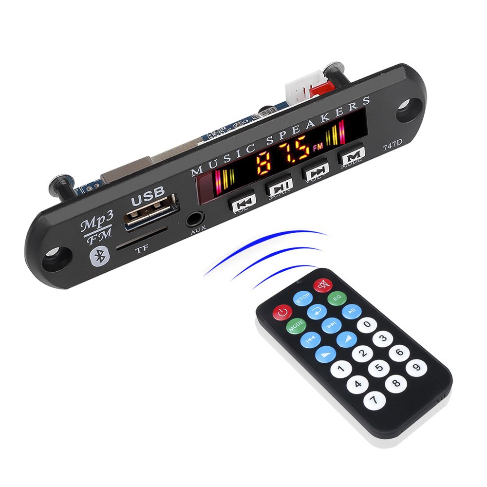 Bluetooth 5.0 Receiver Car Kit MP3 Player Decoder Board Color Screen FM Radio TF USB 3.5 Mm AUX Audio System for Iphone samsung