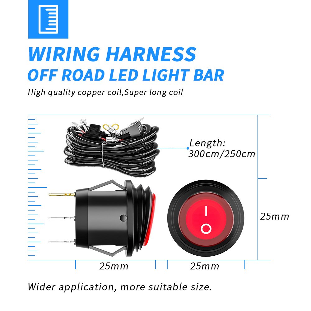 DXZ 2 in 1 Aluminum Alloy Auto Cordset Switch Retro On/Off Switch for 12V Motorcycle ATV Electric Bike Black