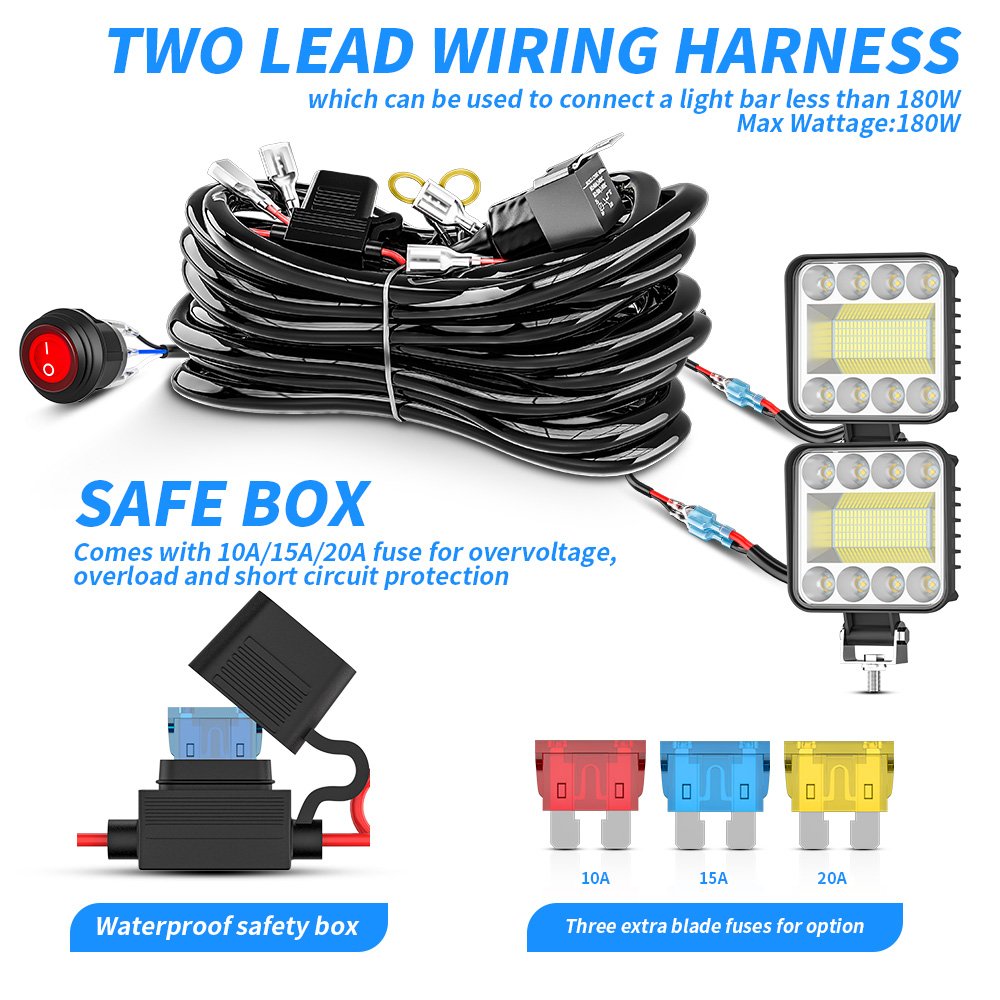DXZ 2 in 1 Aluminum Alloy Auto Cordset Switch Retro On/Off Switch for 12V Motorcycle ATV Electric Bike Black