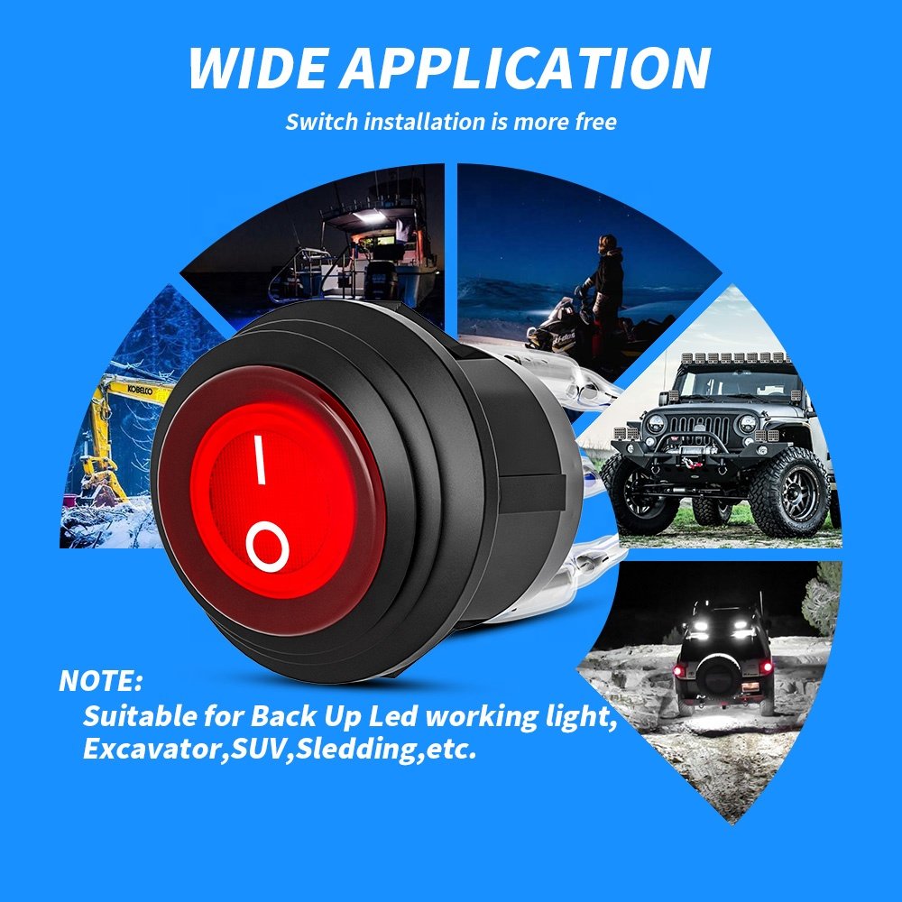 DXZ 2 in 1 Aluminum Alloy Auto Cordset Switch Retro On/Off Switch for 12V Motorcycle ATV Electric Bike Black