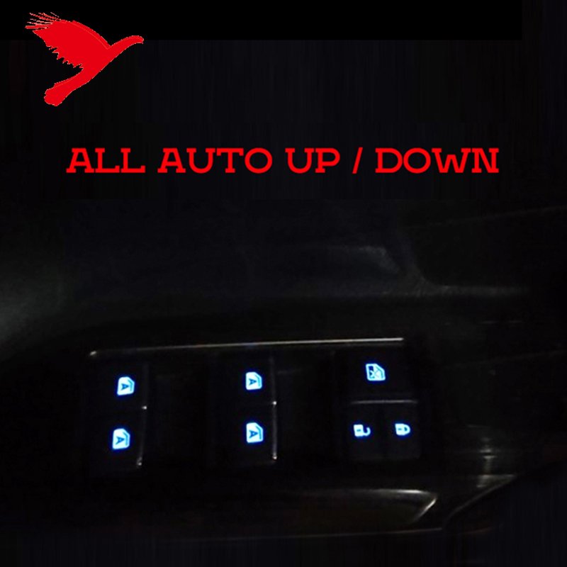 Black Power Window Lift Controller LED Switches Replacements Kit for Toyota Tacoma 2016-2023