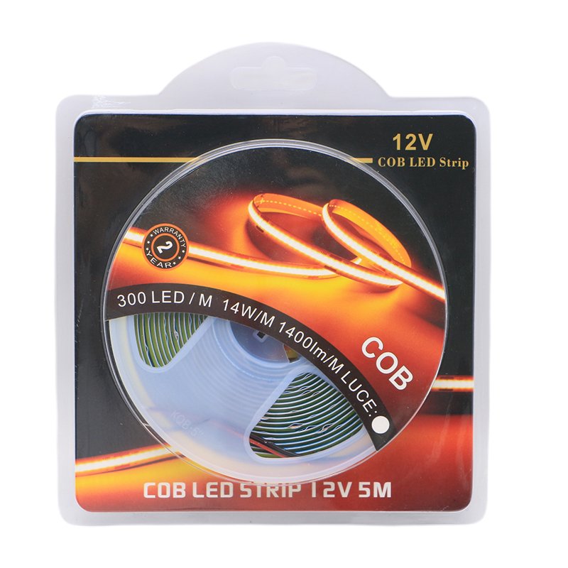 Color Consistence 258 Chips/m COB Led Strip 8mm PCB Width 10W/M Flexible COB/FOB LED Strip Kit