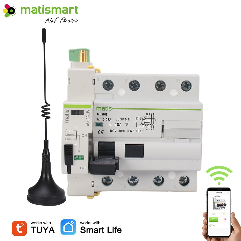 1p Smart Circuit Breaker Auto Reset with Rccb Tuya Circuit Breaker Smart Tuya Wholesale Price 4p Tuya Smart Wifi Mcb Switch