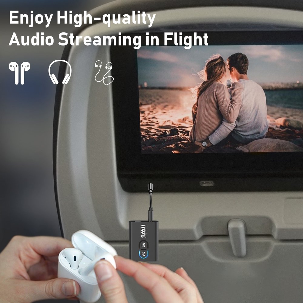 1Mii Wireless Bluetooth 5.2 Audio Transmitter and Receiver with Hands-free Calls Car AUX Bluetooth Adapter for TV/Car Music Kit
