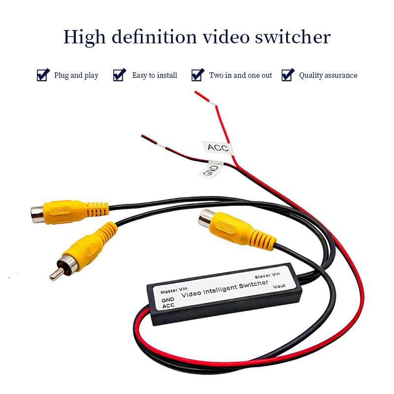 2 AV Input to 1 Output Channel Intelligent Switcher RCA Video Auto Switching Line for Car DVD Camera Monitor Video Switcher