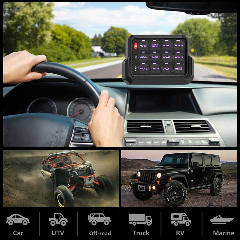 Cheap Selling Wireless Switch Panel Automotive Marine 12V Switch Panel Adjustable RGB Color Brightness P1s 12Gang