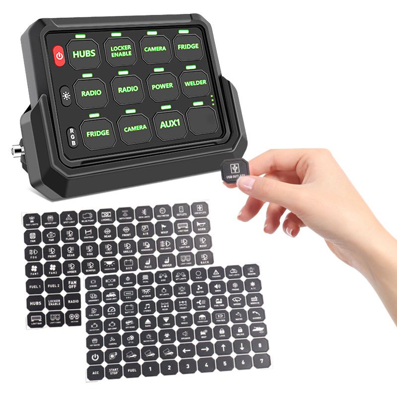 Cheap Selling Wireless Switch Panel Automotive Marine 12V Switch Panel Adjustable RGB Color Brightness P1s 12Gang