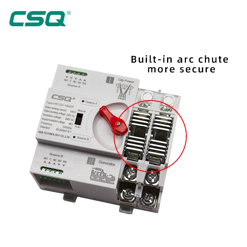 CSQ Hot Products Single Phase Auto Generator ATS Automatic Switch Transfer Mini Manual Transfer Switch