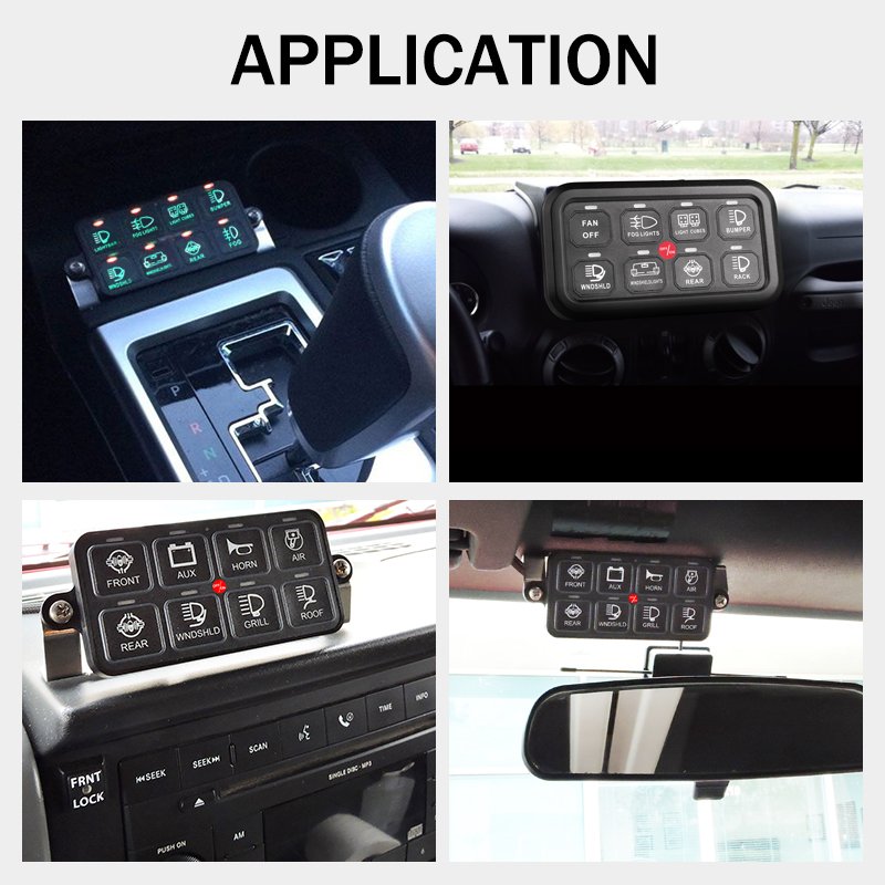 8 Gang Offroad Power System Switch Panel Universal 12V/24V DC Headlight Switch for Vehicles