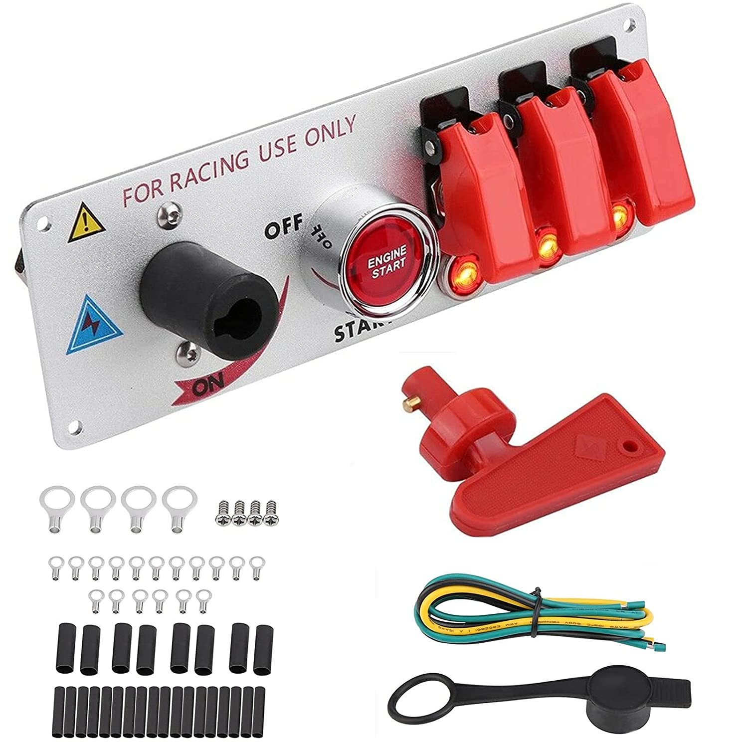New 12V LED Racing Car Toggle Ignition Switch Panel Engine Start Push Button