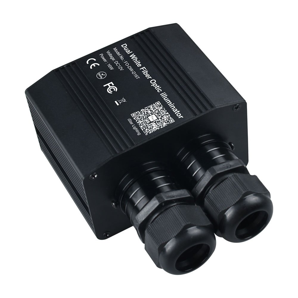 DC12V 16W CCT Dual White Double Head Twinkle Fiber Optic Illuminator Car Roof Starry Sky LED Light Engine With APP /Remote