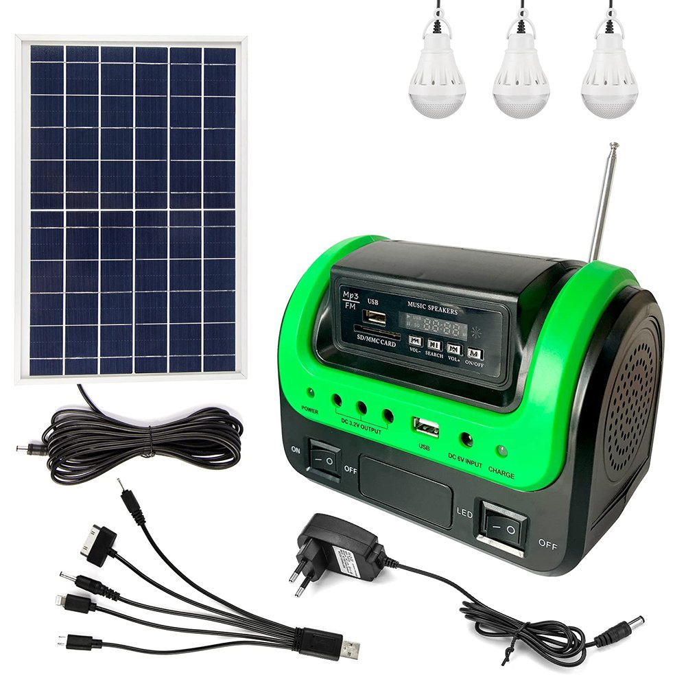 20w Solar Power Generation System Solar Emergency Light Dc Radio Solar System Portable Power Solar Home System Off Grid