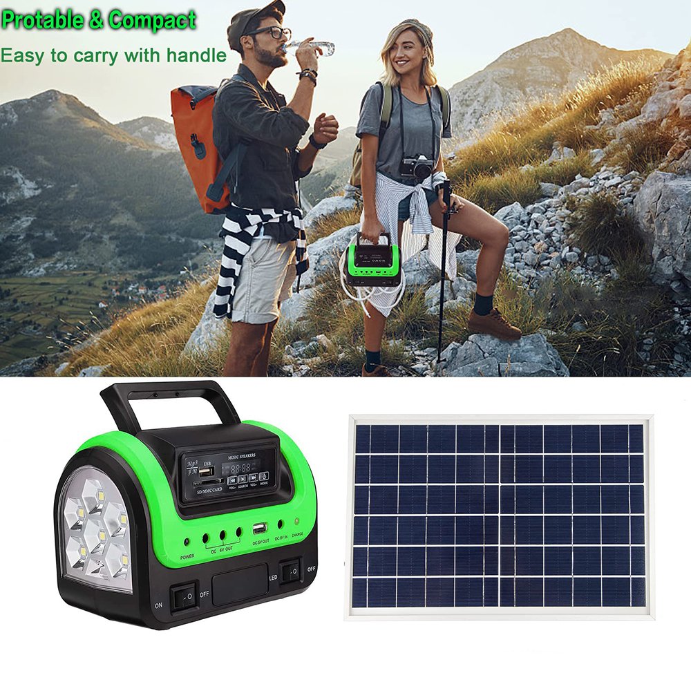 20w Solar Power Generation System Solar Emergency Light Dc Radio Solar System Portable Power Solar Home System Off Grid