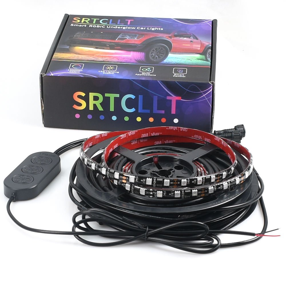 App Control RGBIC Car LED Strip Light Under Car 90 120cm Tube Underglow Underbody System LED Light