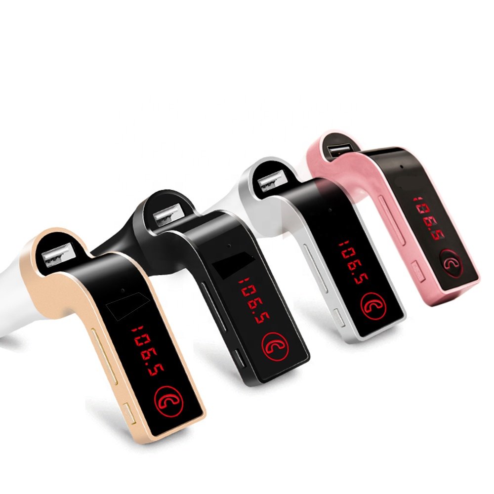 Best Design Fashionable MP3 Player USB Charger Blue--teeth Car Kit Handsfree FM Transmitter Radio