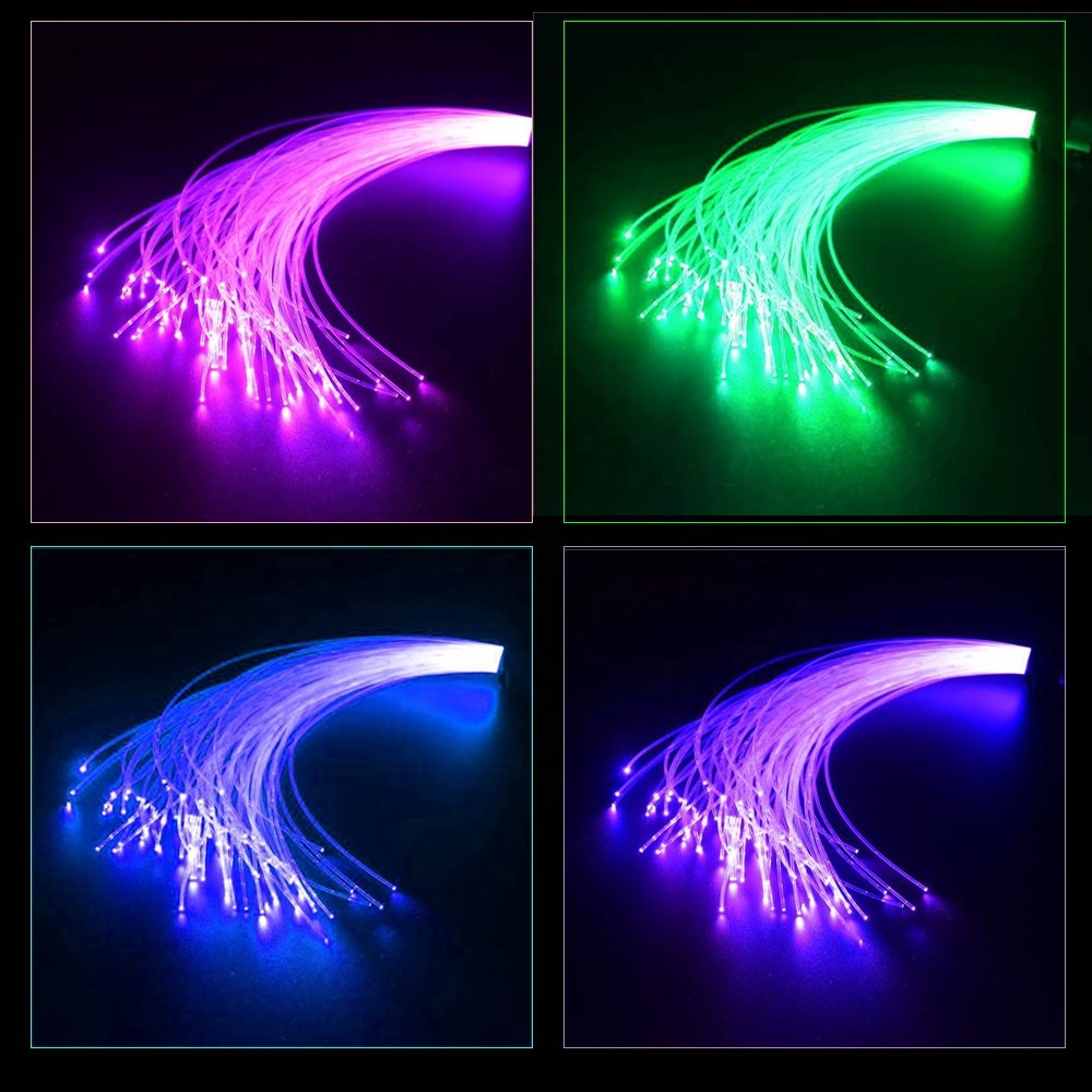 Factory 0.75mm*4m*100pcs PMMA Plastic Optical Fiber Bundle Kit Car Home Universal Bluetooth APP Controlled+Music Activated Twin
