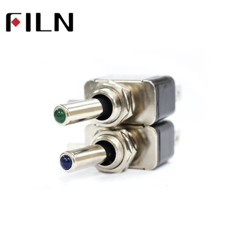 FILN 1PCS 12V 20A Car Auto Cover LED Light Toggle Rocker Switch with Auto Switch Red Yellow Blue Green White Led