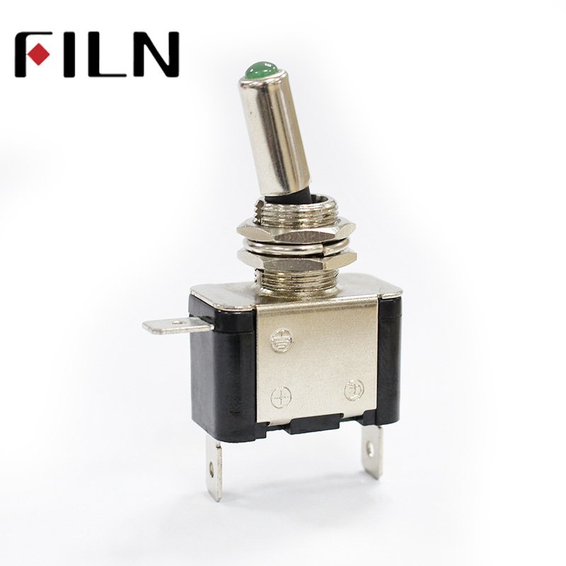 FILN 1PCS 12V 20A Car Auto Cover LED Light Toggle Rocker Switch with Auto Switch Red Yellow Blue Green White Led