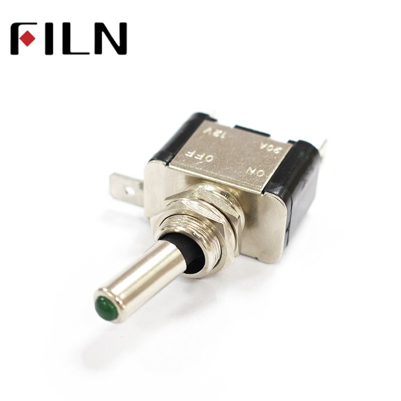 FILN 1PCS 12V 20A Car Auto Cover LED Light Toggle Rocker Switch with Auto Switch Red Yellow Blue Green White Led