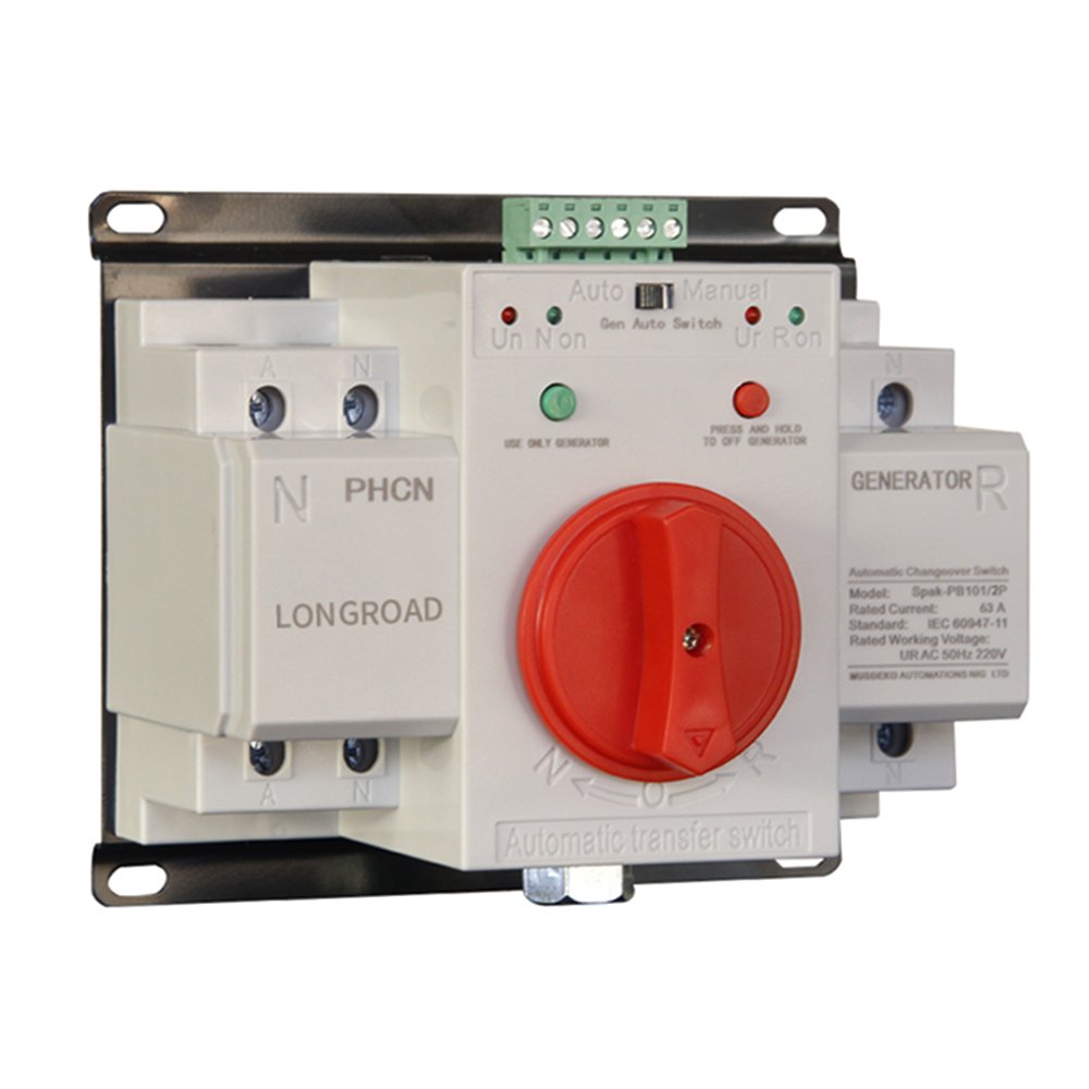 PC Class Mini ATS 6A 10A 16A 25A 32A 40A 50A 63A for Solar System CB Grade ATS 2P 4Poles Dual Power Automatic Transfer Switch