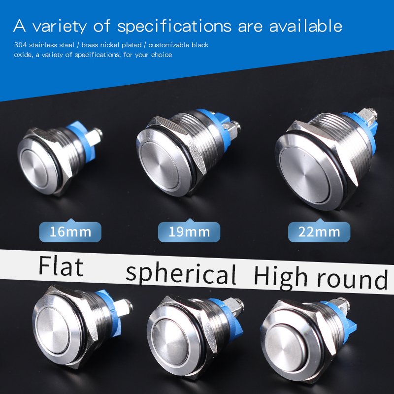 Waterproof Screw Terminal 1no Pushbutton Start Stop On Off Momentary Switch Metal 2 Pins 16mm Push Button Switches Without Light