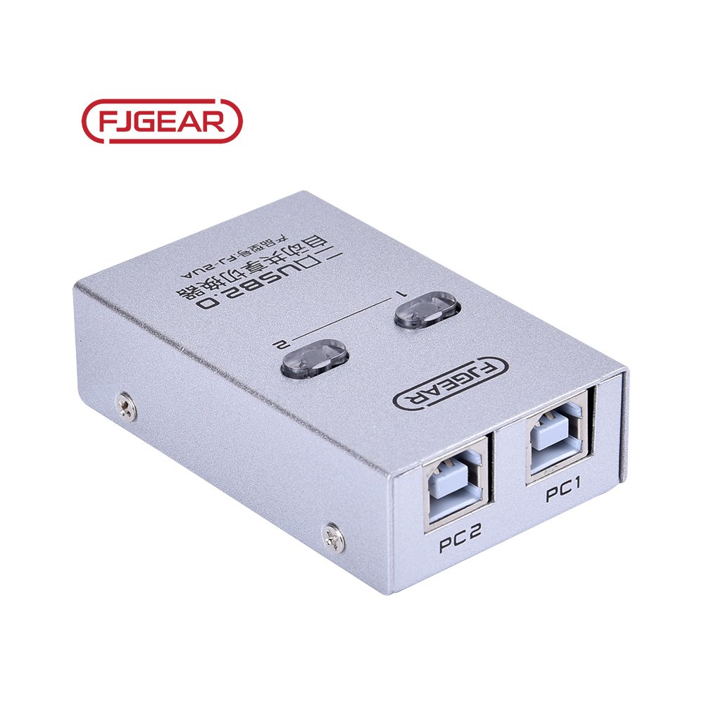 FJ-2UA Fjgear Auto 2 Port Usb Sharing Switch Usb2.0 Usb1.1 with Iron Shell