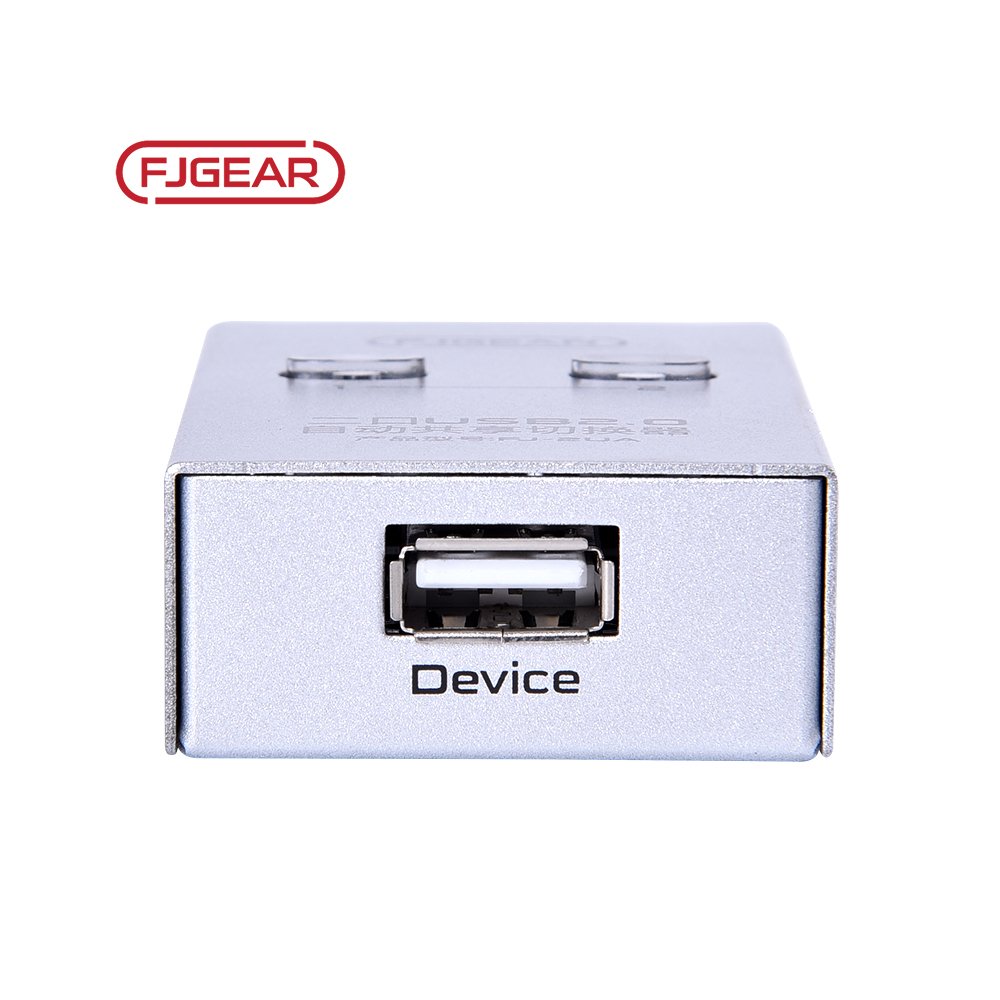 FJ-2UA Fjgear Auto 2 Port Usb Sharing Switch Usb2.0 Usb1.1 with Iron Shell