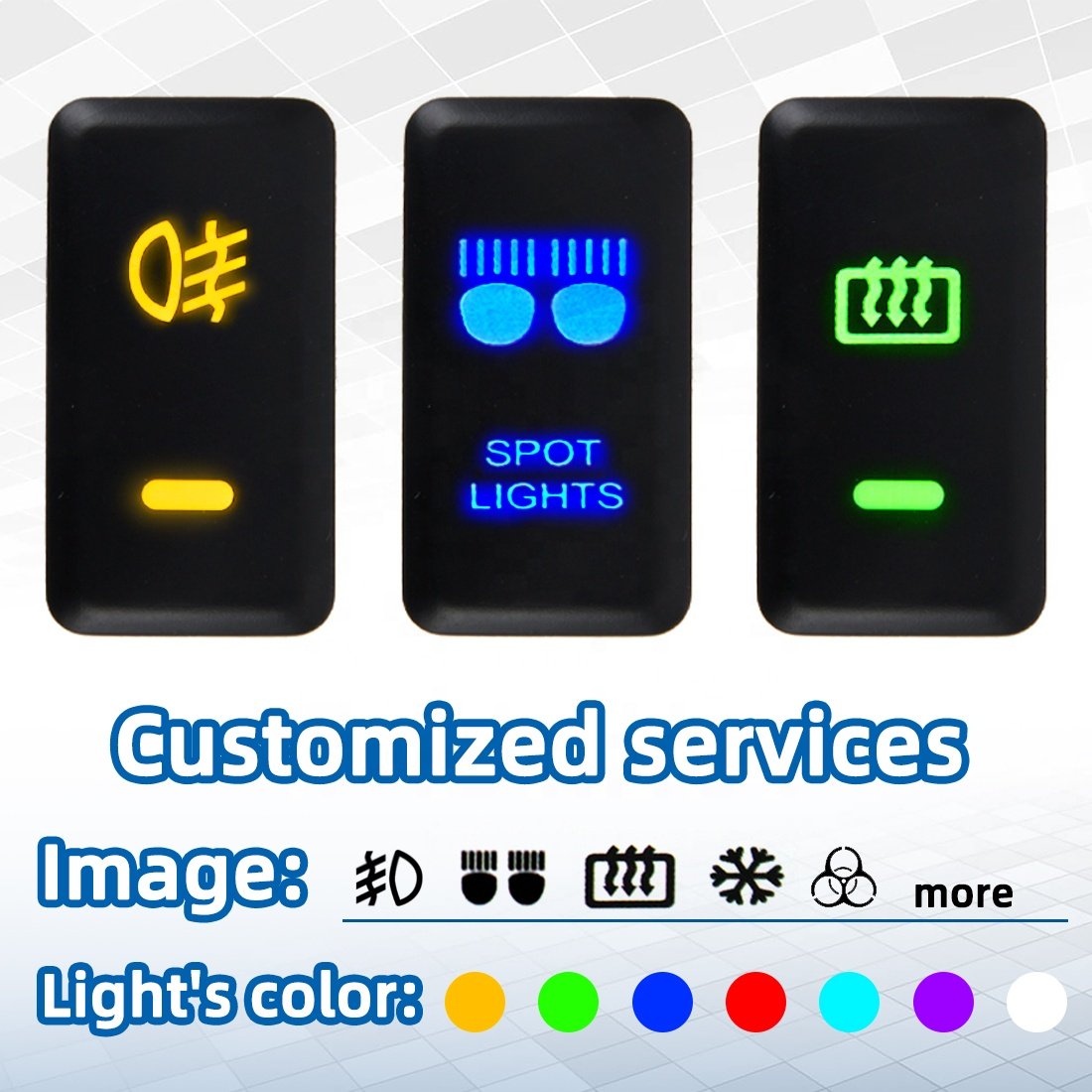 SKYEARTH Fog Lamp Button Led Push Button Accessories Fog Light Switch for toyota