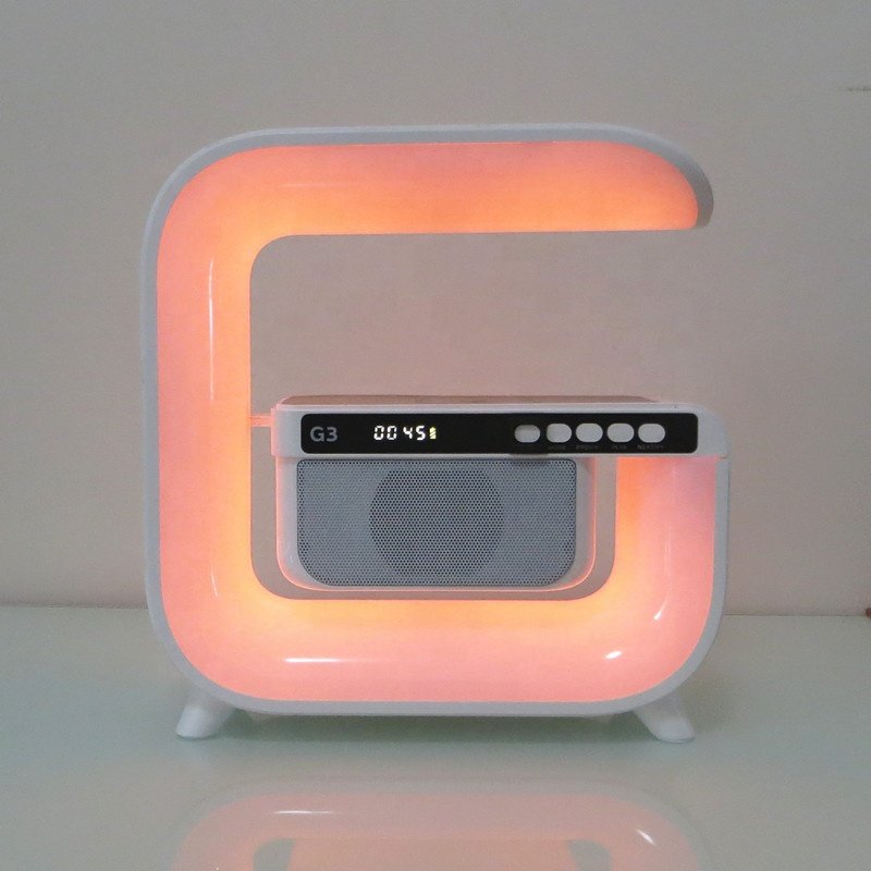 Lonvel Hot Seller Smart Wireless Speaker Big G Led Light Bt Speaker With Wireless Charging Phone Stand RGB Led Light Speaker G3