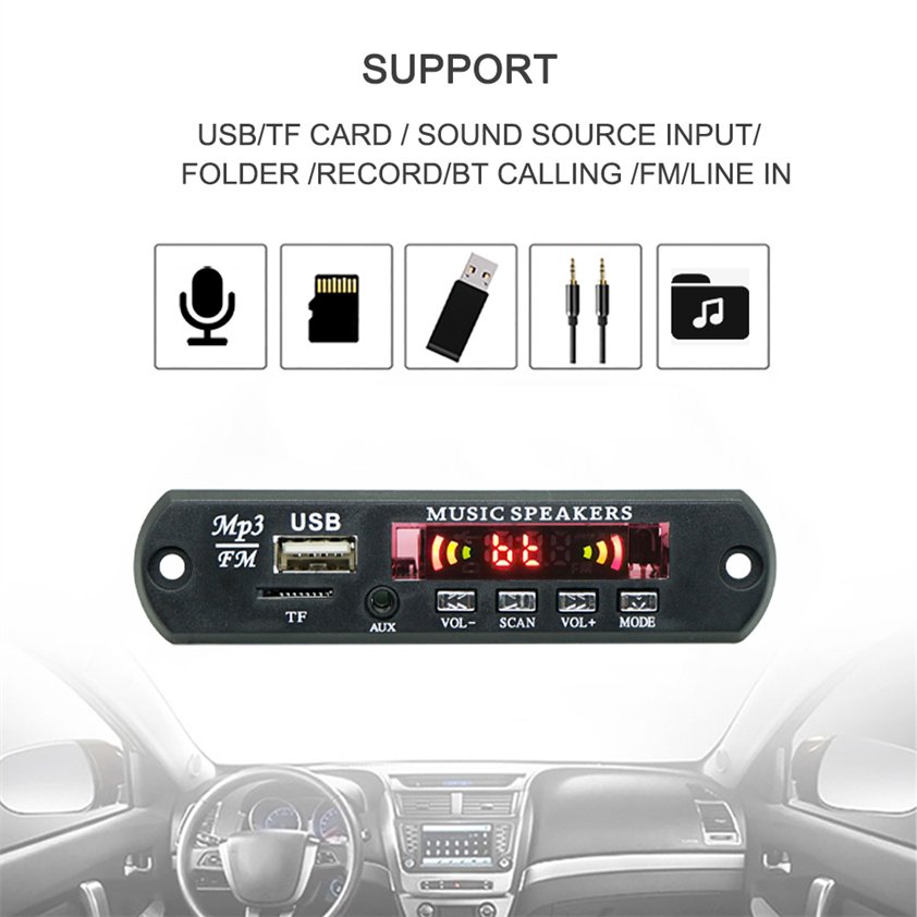 MP3 Player Music Bluetooth Car Kit Bluetooth MP3 Board Audio Module 12V