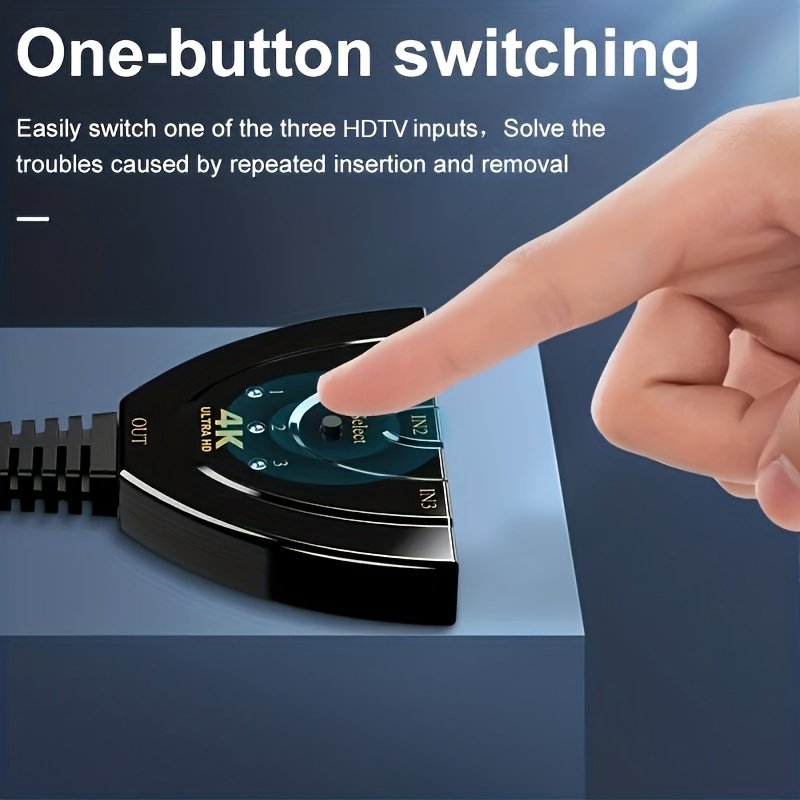 4K HDMI Switch KVM Splitter 4K 2K 3D 3 Port 3 Input 1 Output VIdeo Switcher HUB 1080P for DVD HDTV Xbox PS3 PS4