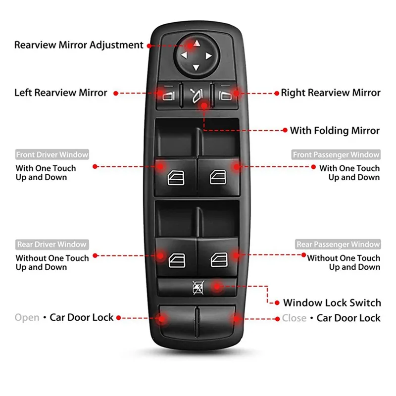 Car 2518300290 Front Left Master Power Window Switch Control for Mercedes Benz W164 ML350
