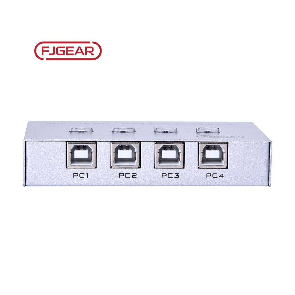 FJ-4UA Fjgear 4 Port Usb2.0 Automatic Sharing Switch 4 Input 1 Output Compatible with Multiple Systems Three Switching Modes