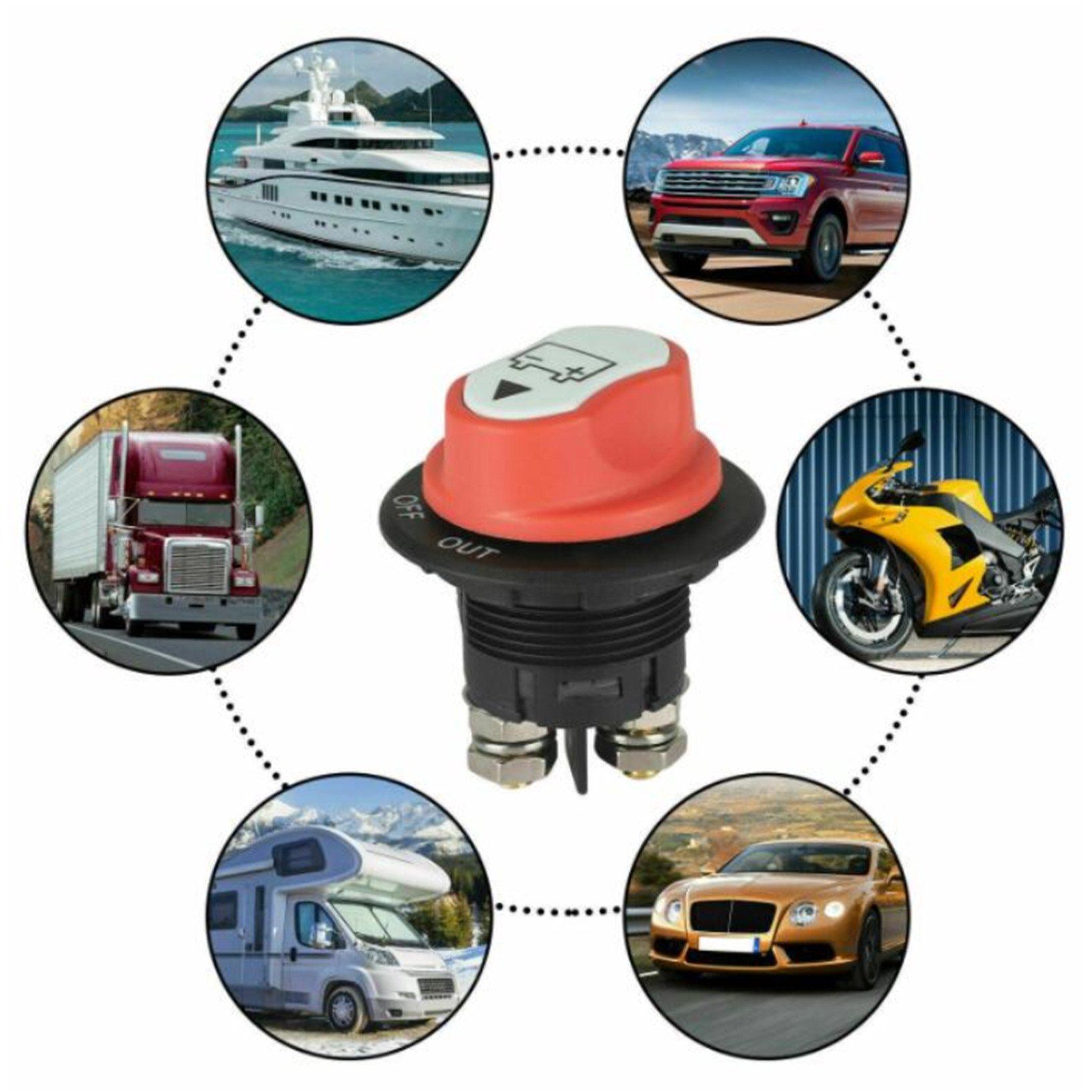 Battery Isolator Switch Disconnect Power Cut Off Car Boat RV Truck 50A 100A 200A