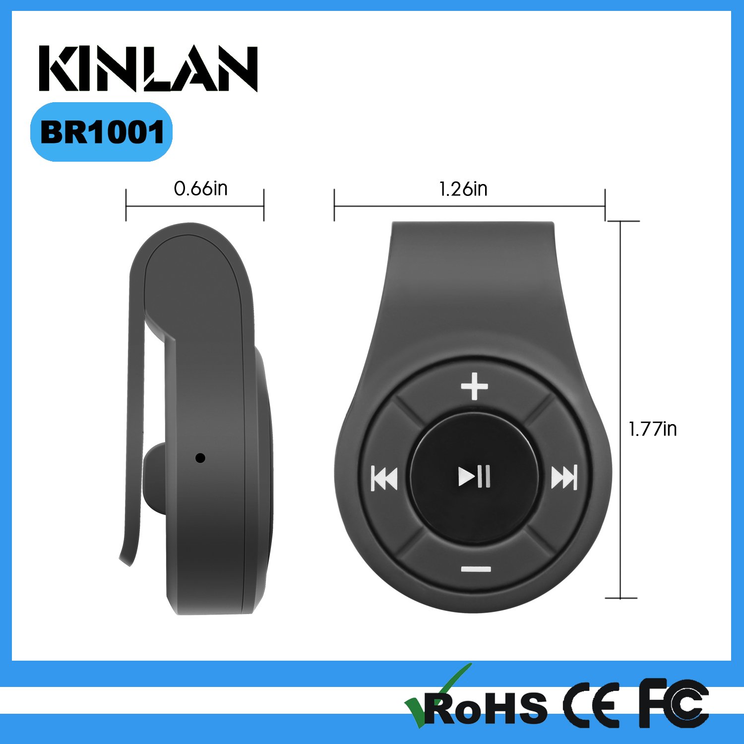 Kinlan Bluetooth Device Audio Adapter Back Clip Audio Adapter Car Kit Wireless Music Receiver Mini Wireless Transmitter Receiver