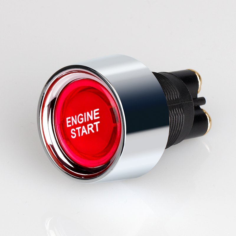 Dc 12V On/Off Red Led Light Car Vehicle Truck Race Push Switch Button Start Engine Starter Switch Car